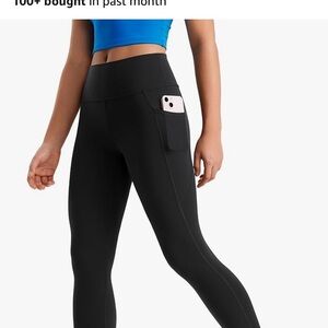 CRZ YOGA Black Kids Leggings with pockets M NWT